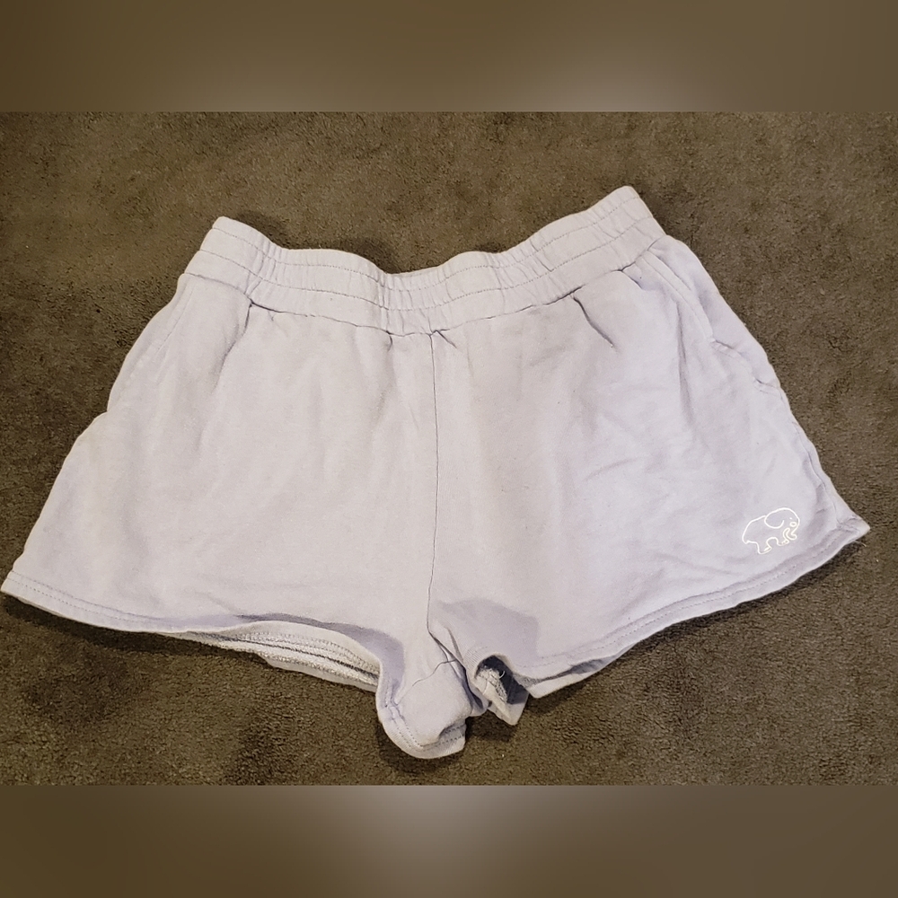 Ivory Ella Purple Athletic Shorts with Elastic Waistband